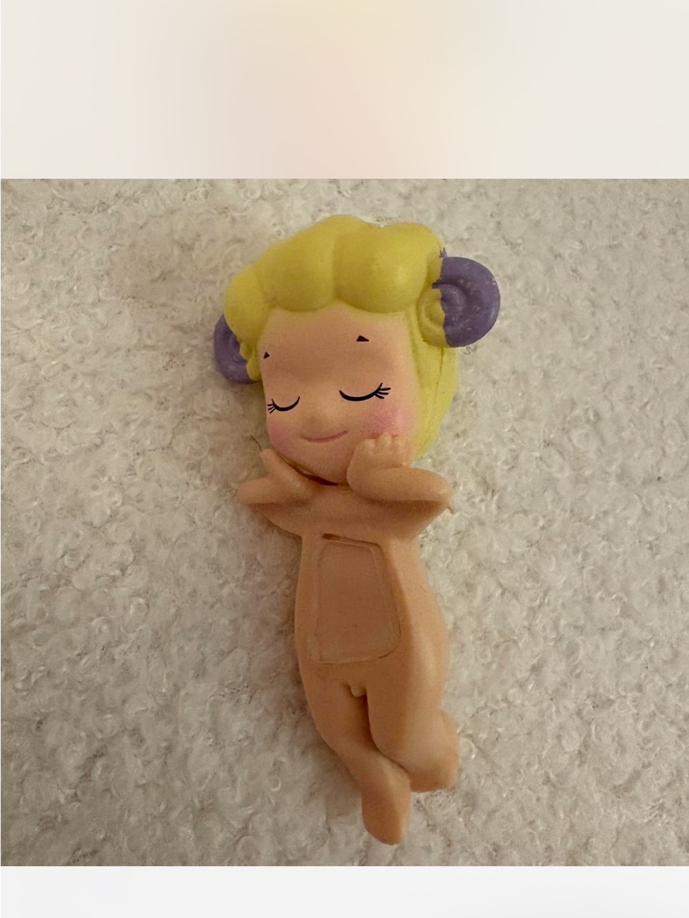 Yellow & Purple Sleeping Doll Figurine - Kids Action Toy